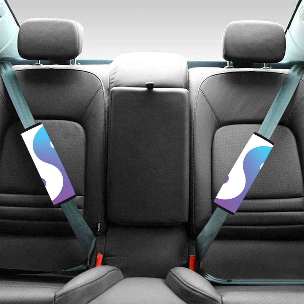 Purple And Blue Yin Yang Print Car Seat Belt Covers