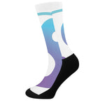 Purple And Blue Yin Yang Print Crew Socks