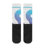 Purple And Blue Yin Yang Print Crew Socks