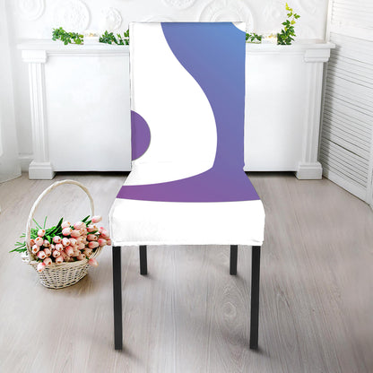 Purple And Blue Yin Yang Print Dining Chair Slipcover