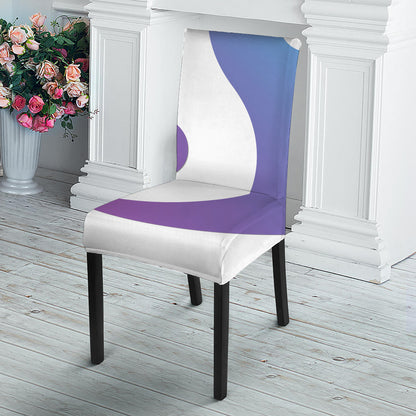 Purple And Blue Yin Yang Print Dining Chair Slipcover