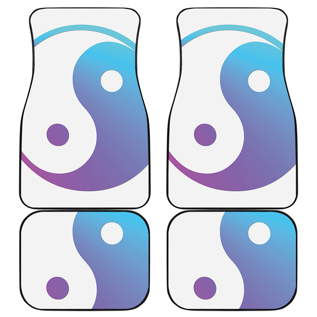 Purple And Blue Yin Yang Print Front and Back Car Floor Mats