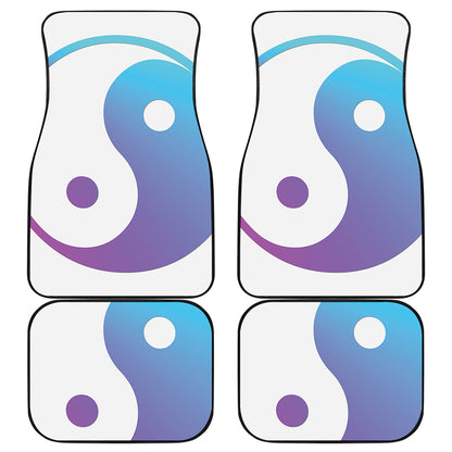 Purple And Blue Yin Yang Print Front and Back Car Floor Mats