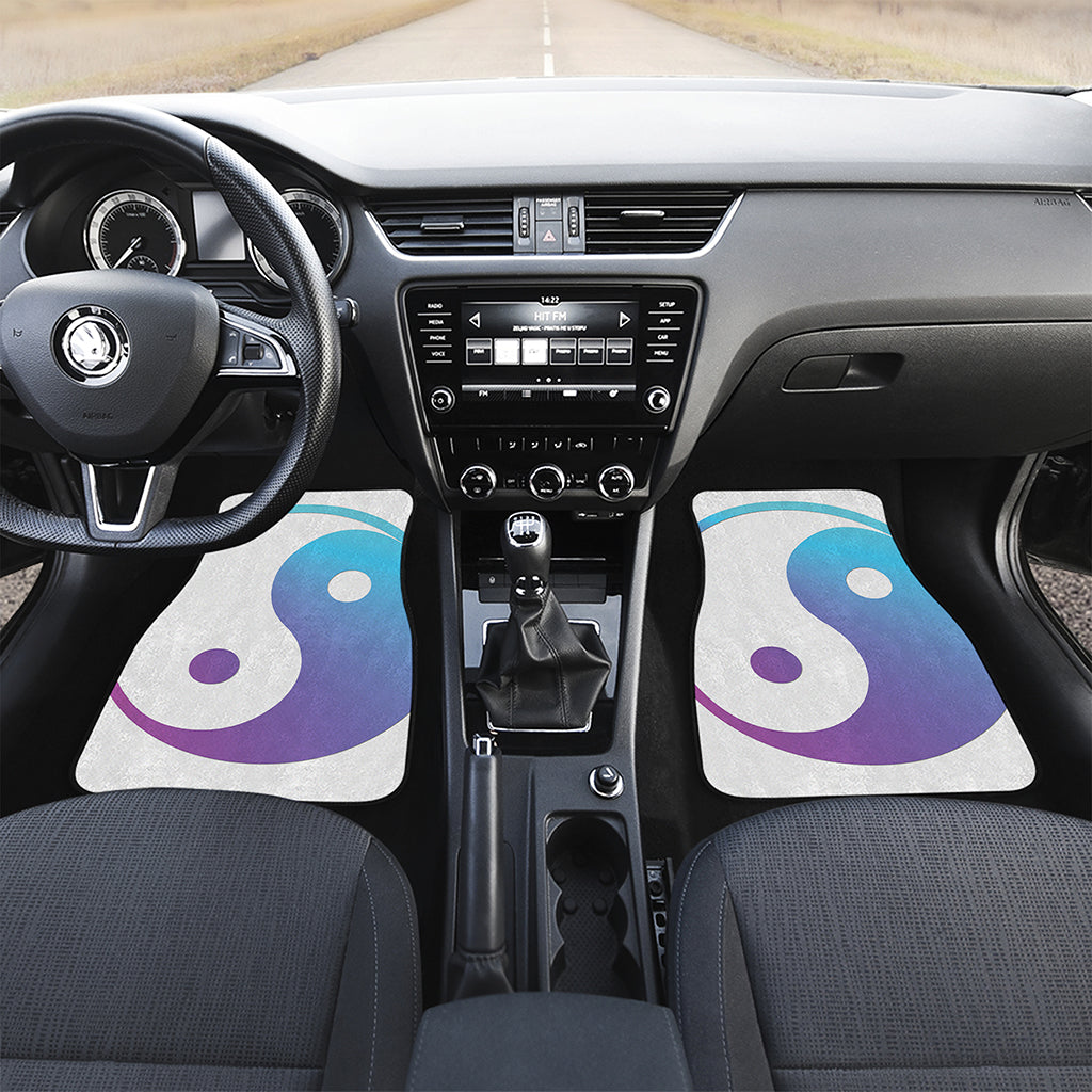 Purple And Blue Yin Yang Print Front and Back Car Floor Mats