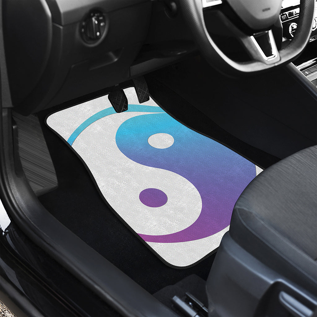 Purple And Blue Yin Yang Print Front and Back Car Floor Mats