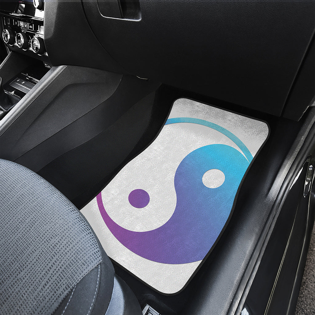 Purple And Blue Yin Yang Print Front and Back Car Floor Mats