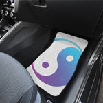 Purple And Blue Yin Yang Print Front and Back Car Floor Mats