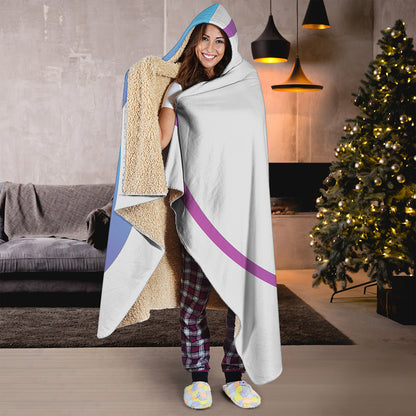 Purple And Blue Yin Yang Print Hooded Blanket