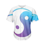 Purple And Blue Yin Yang Print Men's Baseball Jersey