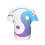 Purple And Blue Yin Yang Print Men's Baseball Jersey