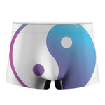 Purple And Blue Yin Yang Print Men's Boxer Briefs