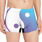Purple And Blue Yin Yang Print Men's Boxer Briefs