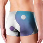 Purple And Blue Yin Yang Print Men's Boxer Briefs
