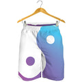 Purple And Blue Yin Yang Print Men's Shorts