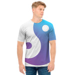 Purple And Blue Yin Yang Print Men's T-Shirt