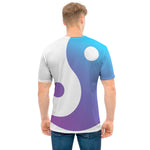 Purple And Blue Yin Yang Print Men's T-Shirt