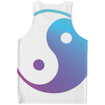 Purple And Blue Yin Yang Print Men's Tank Top