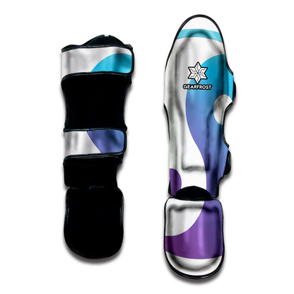 Purple And Blue Yin Yang Print Muay Thai Shin Guard