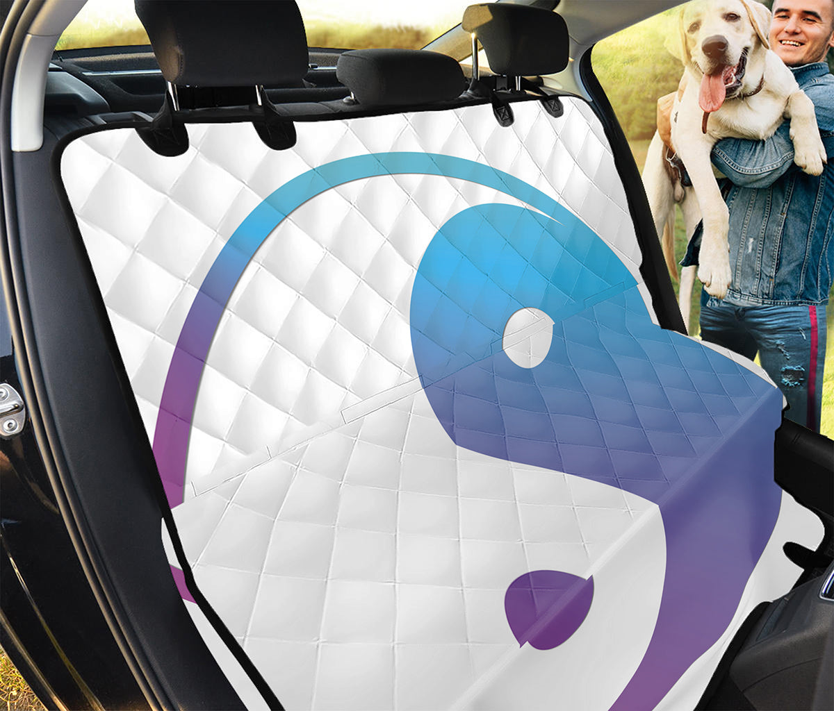 Purple And Blue Yin Yang Print Pet Car Back Seat Cover