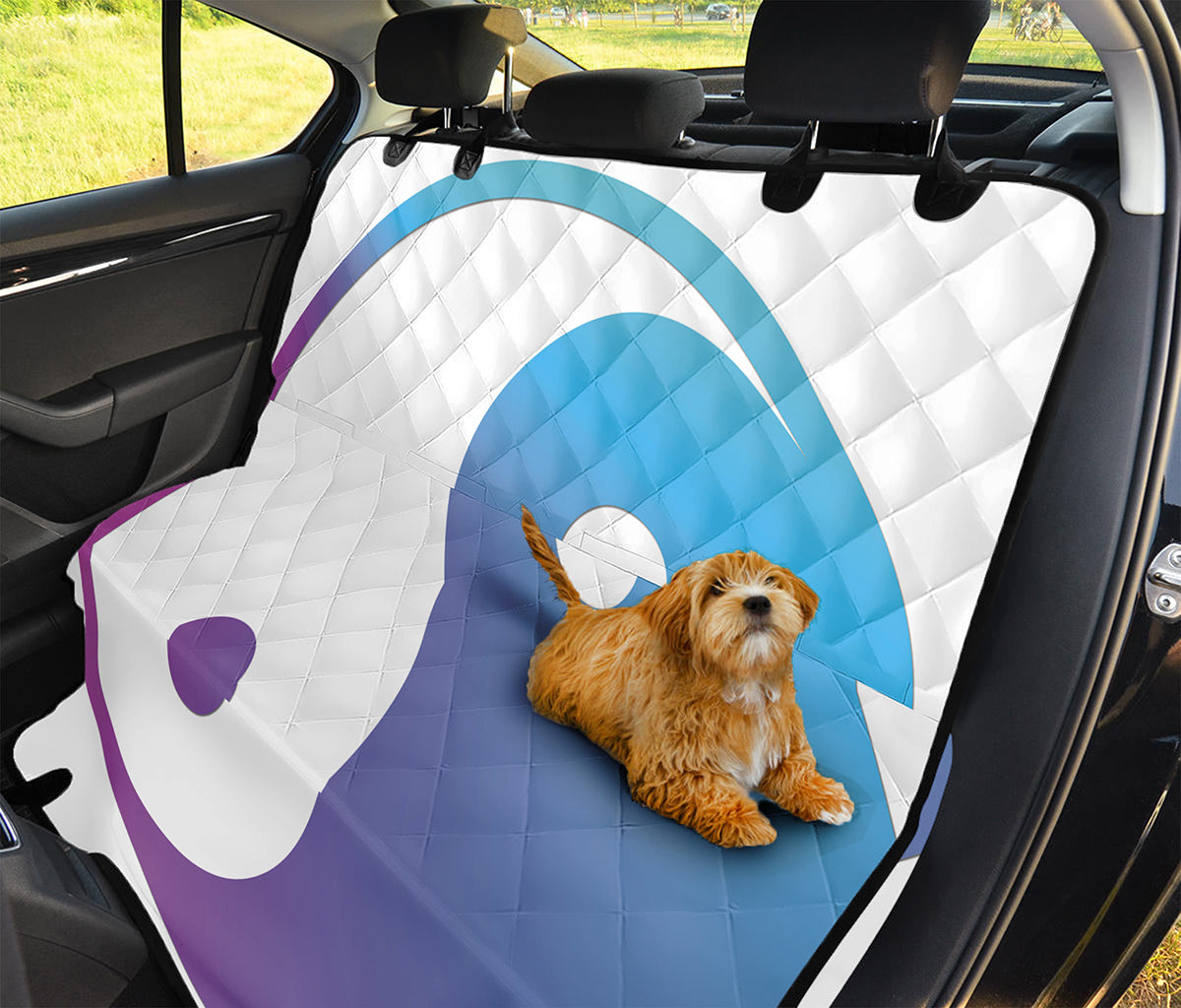 Purple And Blue Yin Yang Print Pet Car Back Seat Cover