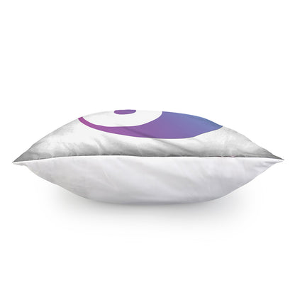 Purple And Blue Yin Yang Print Pillow Cover