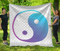 Purple And Blue Yin Yang Print Quilt