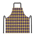 Purple And Gold Harlequin Pattern Print Apron