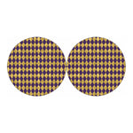 Purple And Gold Harlequin Pattern Print Car Coasters