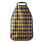 Purple And Gold Harlequin Pattern Print Car Seat Organizers