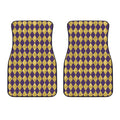 Purple And Gold Harlequin Pattern Print Front Car Floor Mats