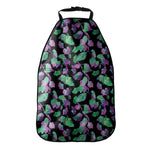 Purple And Green Leaf Pattern Print Car Seat Organizers