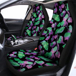Purple And Green Leaf Pattern Print Universal Fit Car Seat Covers
