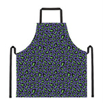 Purple And Green Leopard Pattern Print Apron