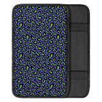 Purple And Green Leopard Pattern Print Car Center Console Cover