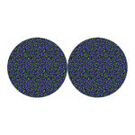 Purple And Green Leopard Pattern Print Car Coasters