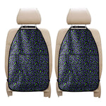 Purple And Green Leopard Pattern Print Car Seat Organizers