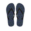 Purple And Green Leopard Pattern Print Flip Flops