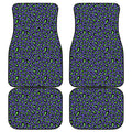 Purple And Green Leopard Pattern Print Front and Back Car Floor Mats