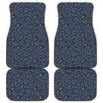 Purple And Green Leopard Pattern Print Front and Back Car Floor Mats