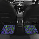 Purple And Green Leopard Pattern Print Front and Back Car Floor Mats