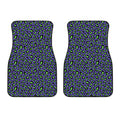 Purple And Green Leopard Pattern Print Front Car Floor Mats