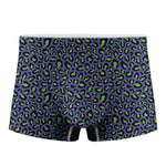 Purple And Green Leopard Pattern Print Men's Boxer Briefs