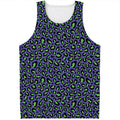 Purple And Green Leopard Pattern Print Men's Tank Top