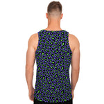 Purple And Green Leopard Pattern Print Men's Tank Top