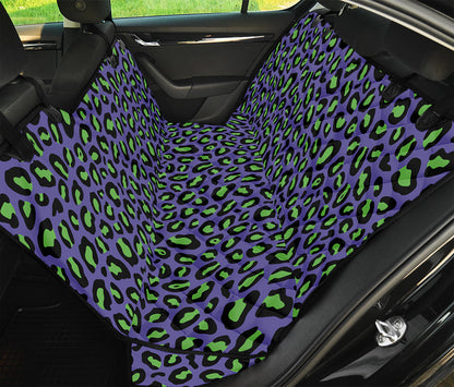 Purple And Green Leopard Pattern Print Pet Car Back Seat Cover