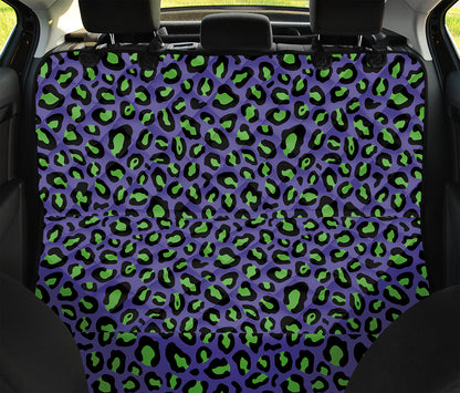 Purple And Green Leopard Pattern Print Pet Car Back Seat Cover
