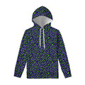 Purple And Green Leopard Pattern Print Pullover Hoodie