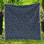 Purple And Green Leopard Pattern Print Quilt