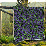 Purple And Green Leopard Pattern Print Quilt