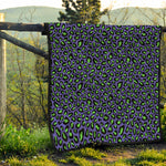 Purple And Green Leopard Pattern Print Quilt